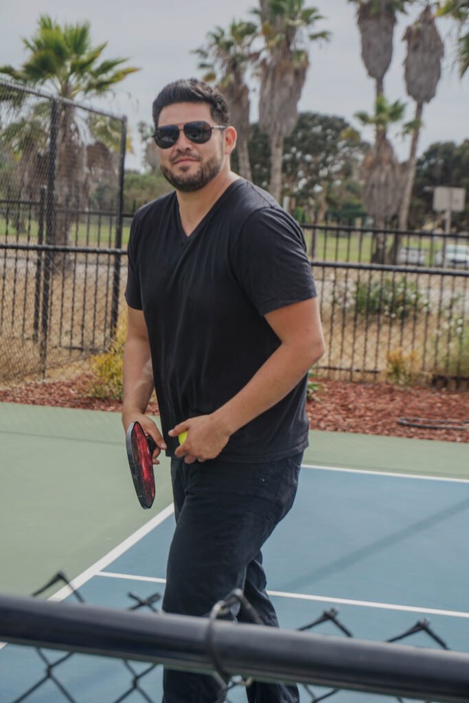Participant with a paddle at the OpSam Health event 2025 pickleball in San Diego, CA