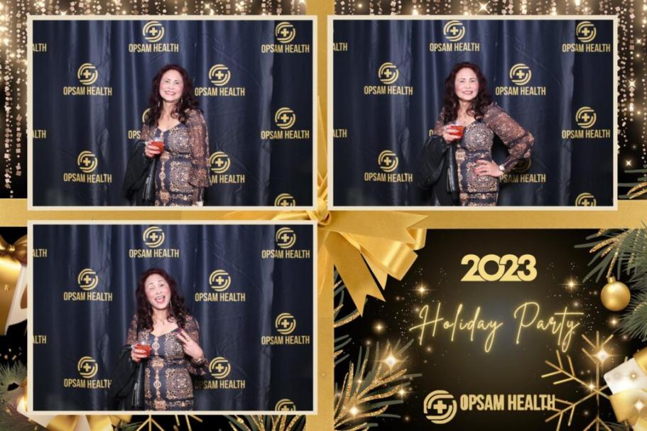 One individual posing for a photo at an OpSam Health employee gathering in San Diego, CA